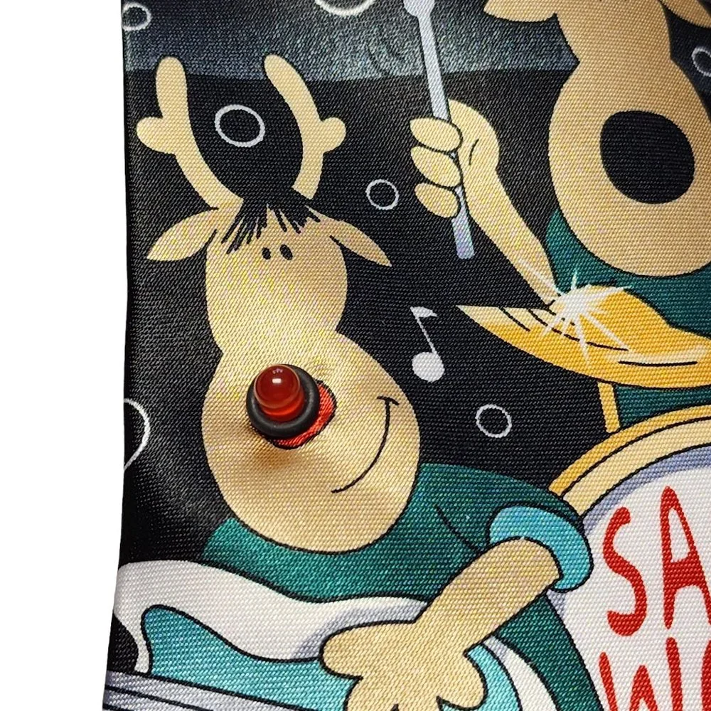 Noel - Santa World Neck Tie - Santa with Microphone &‎ Reindeer - 100% Polyester